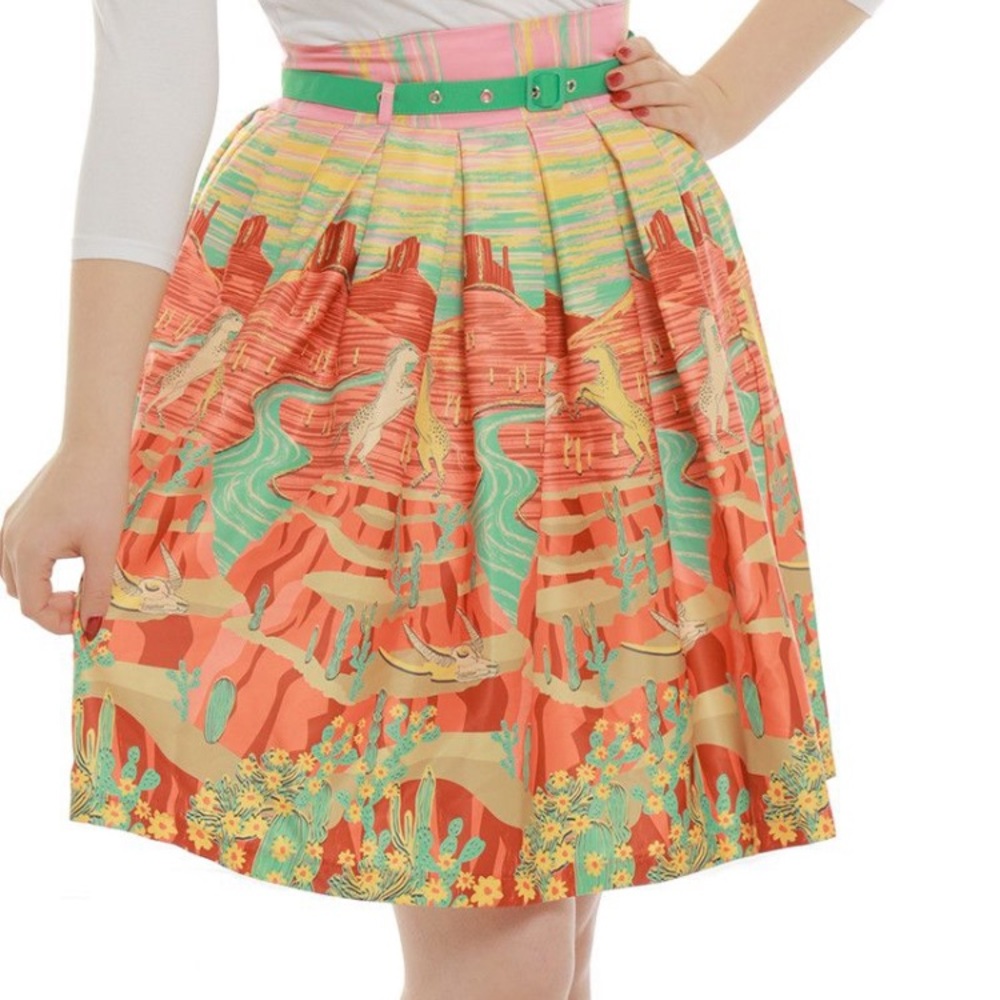 Lindy Bop Desert Sunset Pleated Skirt